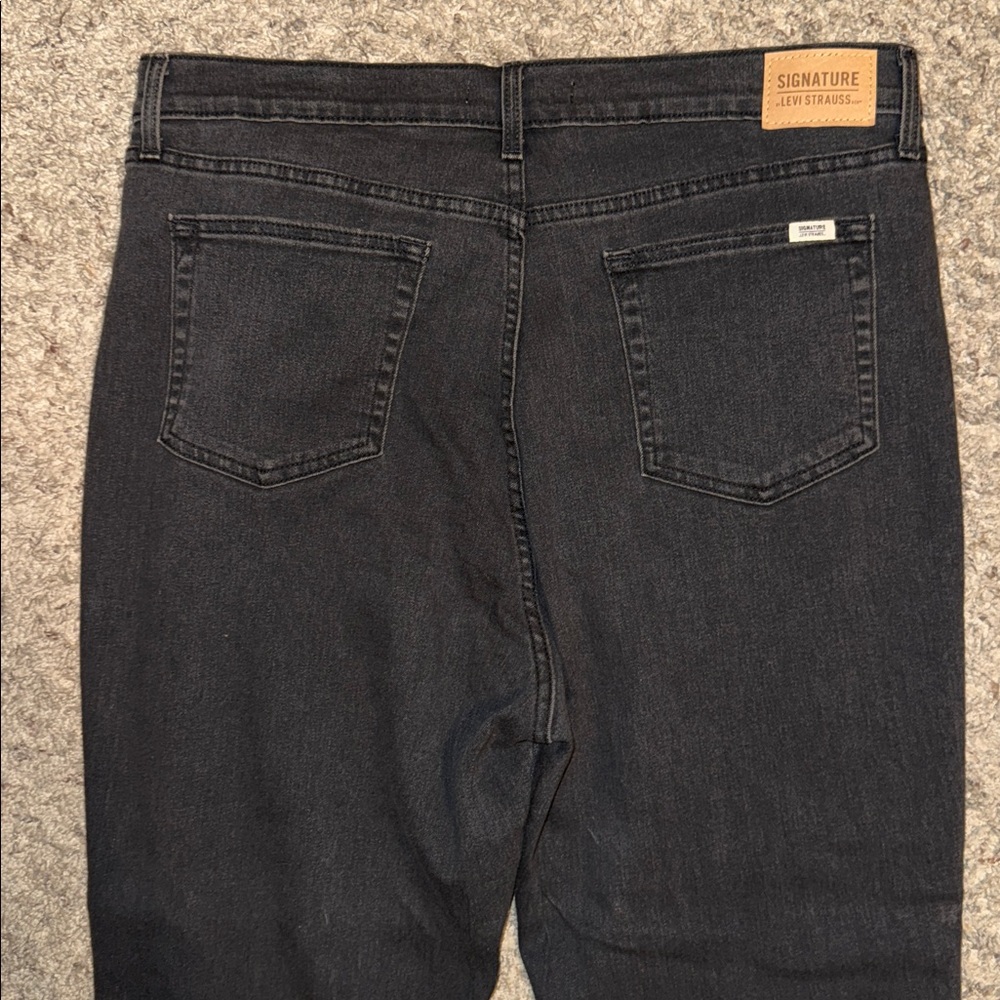 🖤NWOT LEVI STRAUSS SIGNATURE BLACK HERITAGE HIGH-RISE FLARE SIZE 16🖤 - Picture 12 of 13